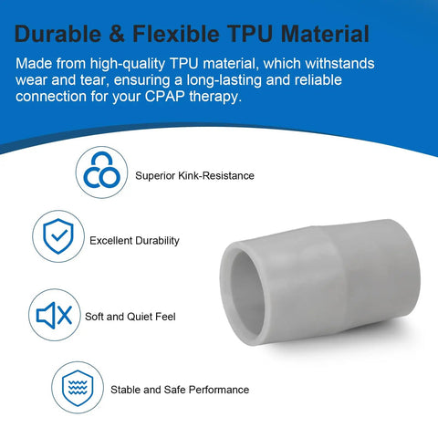 CPAP Tube Adapter For DreamStation 2 And DreamStation Go MicroFlex Tubing Connector Universal Mask Compatibility Lets You Use Any Standard CPAP Mask Easy Fit For DreamStation 2 Accessories Not For Original DreamStation, TPU adapter close-up