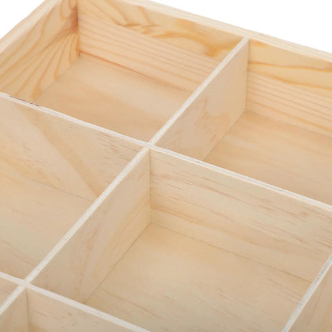 Top Notch Nine Section Wooden Underwear Drawer Organizer For Closet And Bedroom Keeps Your Socks And Lingerie Neatly Sorted With Space Saving Design For A Clean Setup with empty compartments.