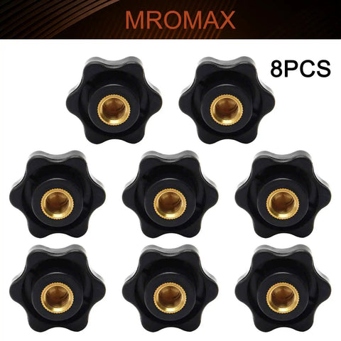 Rock Solid Grippy Star Clamping Knob Handles M10 Female Thread Black Plastic Built For Tough Workbench Jobs And Weekend Repairs Delivers A Smooth Ergonomic Comfort Grip That Will Not Rust In Your Home Garage Or Professional Shop