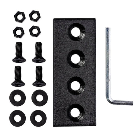 Track Connecting Plate Kit For Barn Door Track System, Metal Joint Plate with screws, nuts, washers, and L-wrench