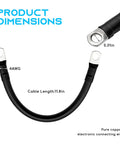 Heavy Duty 4 Gauge Auto Battery Cable With Tinned Copper Build And 5/16 Inch Lug Terminals, 11.8in length, ideal for connections.