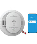 Smart Smoke And CO Detector With Ring App Alerts Hardwired With AA Battery Backup Ring Compatible Real Time Notifs 25 Percent Faster Smoke Detection No Subscription Needed Home Safety Tech, front view