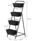 4 Tier Vertical Garden Planter With Drainage Holes For Outdoor Plants Raised Garden Bed Stand For Balcony Patio Yard