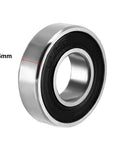 Angled view of a 10x22x6 mm double-sealed carbon steel deep groove ball bearing