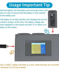 Two Way Battery Charging Hub For Mini 4K Mini SE And Mini 2 Drones Charge Up To Three Batteries In Sequence With Color LCD Display Safe Overcurrent Protection And Clear Status Indicators with usage tips displayed.