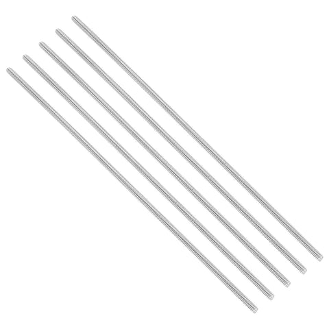 Built Tough 304 Stainless Steel Fully Threaded Rod Ten Twenty Four UNC Thread Size 9.8 Inch Long Five Pack For Anchoring Bolts Clamps Hangers And U Bolts