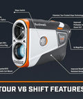 Tour Shift Laser Golf Rangefinder with Slope Compensation and PinSeeker 6X Magnification 1300 Yard Range Magnetic Mount