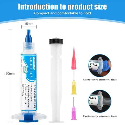 Desoldering Wick And No Clean Flux Paste Kit For Electronics Repair No Residue Solder Flux Paste Low Smoke RoHS syringe set