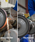 Comparison of metal grinding with and without Go-To Solid Industrial Lubricant For Minimum Quantity Lubrication MQL Push Tube.
