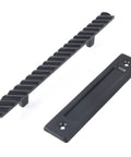Solid Brass Sliding Barn Door Handles Set Featuring 12 Inch Two Sided Design Heavy Duty Mounting Hardware For Indoor And Outdoor Use Black Finish