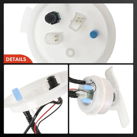 Top Shelf Electric Fuel Pump Module Assembly Compatible With Bmw 528i F10 2010 2011 3.0L showing connectors and built-in strainer.