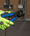 Using Self-Adjusting Wire Stripper And Cutter, Heavy Duty, Cuts And Strips 10-20 AWG Solid And 12-22 AWG Stranded on jobsite