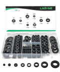 180 Piece Rubber Grommet Set for Wiring, 8 Size Assortment From One Quarter Inch to One Inch, in a compartmentalized case