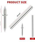 200 Pack Double Head Skirting Nails With Seamless Threads For Solid Wood Baseboards And Molding. Heavy Duty Carbon Steel, size and dimensions displayed.