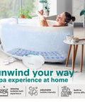 Woman relaxing in tub with Chill Spa Bath Mat Full Body Massager With Air Jets And Remote Control Portable Bubble Bath Mat