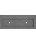 Top Tier 48 Inch Rectangular Concrete Bathroom Sink With Dual Drains And Ocean Finish, viewed from above, displaying the rugged design.