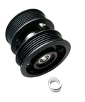 Upgrade Your Rig With This Premium Supercharger Double Pulley Belt Idler Kit M113k S55 G55 CLS55 SL55 E55 shown with two black pulleys and a silver spacer.