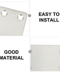 Close-up of 12 Pack Stainless Steel Straight Brackets for Furniture Reinforce Corner Connections With Burr Free Edges Durable Silver