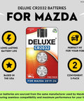 Key Fob Battery Replacement Pack For Mazda Vehicles 2019 Through 2025 Pack Of 2 Easy DIY Swap CR2032 deluxe two-pack