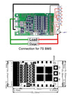 Schematic diagram of Premium Lithium Ion Battery Management Module For 6S Through 13S Packs with connection labels for 7S BMS.