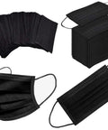 3 Ply Black Disposable Face Mask Pack Of 100 With Non Woven Fabric, Comfortable Elastic Earloops, Breathable And Protective Daily Use Masks