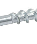 Single zinc-coated screw from Pocket Hole Wood Screws 50 Count Number 8 By One And A Quarter Inch Square Drive Washer Head Coarse Thread Zinc Coated For Indoor Outdoor Use Your Go-To Fix For Small Woodworking Projects.