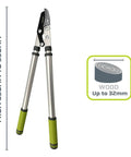 Beefy Telescopic Loppers For Thick Branches With Anvil Cutter, Durable SK5 Steel, extendable from 630mm to 950mm, cuts up to 32mm.