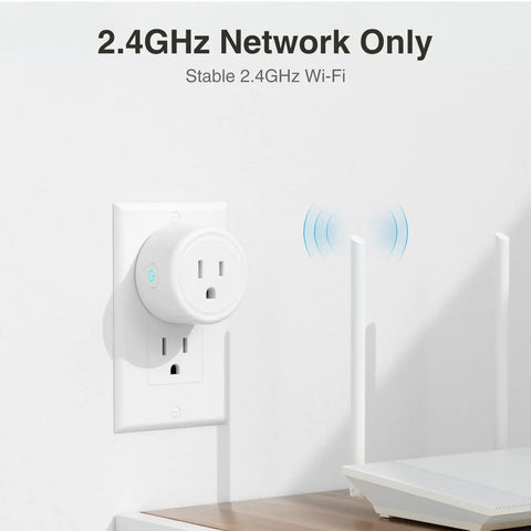 Smart WiFi Plug Outlet With Alexa And Google Home Support, App Control And Remote On Off in wall socket, 2.4GHz WiFi