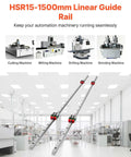 Pro Grade Linear Guide Rail Kit 2x HSR15 1500mm Rails With 4 Pillow Block Bearings For CNC Routers Grinding Machines And Industrial Equipment Plug And Play Ready To Install