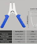 Heavy Duty Miter Spring Clamps Kit With Pliers For Woodworking Pros, Perfect Tool Set For Picture Frames Crown Molding And Trim Projects, Stainless Steel Grip Holds Tight Angles Securely. Stainless steel spring pliers, 16.5 cm, with clip size 5.4 x 9.3 cm