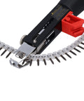 Automatic Chain Nail Gun Adapter showing stainless steel spike driver with auto-feed loading mechanism for power drills.