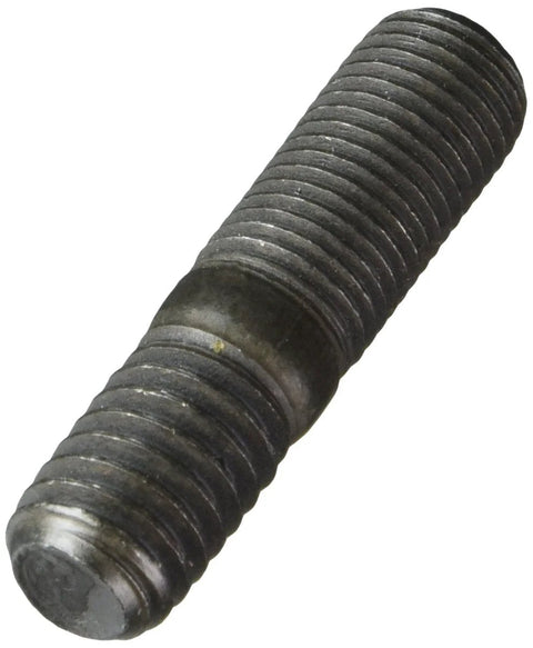 Double-ended automotive stud, zinc-plated steel threaded rod, 3/8-16 x 3/8-24 x 1-1/2, side view
