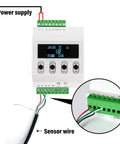Load Cell With Amplifier And Digital Readout For Heavy-Duty Compression Testing, Dual Analog Outputs 4-20mA And 0-10V Or 0-5V, RS-485, 0-200 kg Range, Unit Switch (Kg/Lb/N), PLC/SCADA Ready, Real-Time Weight And Force Sensor wired terminals and display