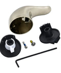 Rock Solid Metal Lever Shower Handle Replacement for PosiTemp and Moentrol Valves, Brushed Nickel Finish, with adapters and tool