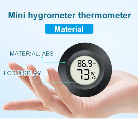2-Pack Digital Hygrometer Thermometer Humidity Monitor For Indoor Outdoor Use, Reptile Terrarium Greenhouse Humidors Jars With Fahrenheit And Celsius Readout. Mini ABS LCD display