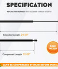 Rear Hatch Lift Supports Shocks Struts Gas Springs for 1995-2004 GMC Yukon size specifications image