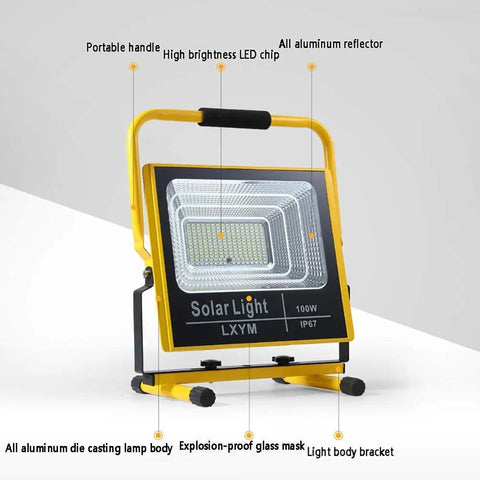 Spot Lighting 100W Rechargeable Led Work Light Portable Floodlight 600,，， with all aluminum body, portable handle, and high brightness LED chip.