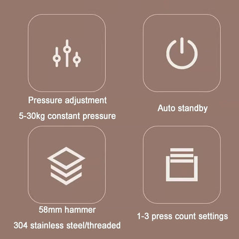Next Level Electric Coffee Tamper 58mm Semi Automatic Espresso Press with pressure adjustment and auto standby features.