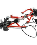 Beefed Up Go Kart 4WD Rear Drive Shaft CV Axle Joint Assembly Kit with Shock Swing Arms Mounts Hydraulic Brake Caliper Rotor Tie Rod