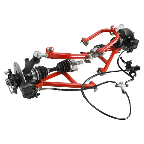 Beefed Up Go Kart 4WD Rear Drive Shaft CV Axle Joint Assembly Kit with Shock Swing Arms Mounts Hydraulic Brake Caliper Rotor Tie Rod