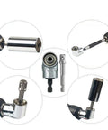 All In One 7mm To 19mm Ratchet Universal Socket Set For Drill And Power Driver, Metric Wrench Adapter With 105 Degree Right Angle Extension
