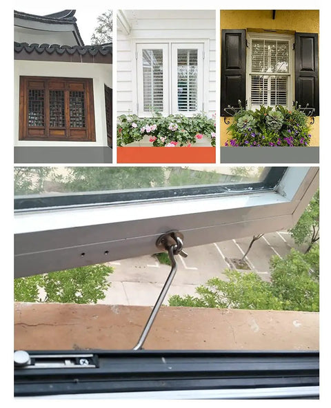 Rock Solid Sus 304 Stainless Steel Barn Door Latch With Hook And Eye Design Heavy Duty Rustproof Window Catch And Door Stop Built Tough For Indoor Outdoor Home Fixes With Screws, detailed window latch view.