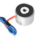 12V DC Electric Lifting Magnet Electromagnet Solenoid For Assembly Line Use, 200N Peak Lift, 150N Holding Force, Silver Tone