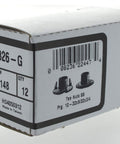 Box of 12 stainless steel long prong tee nuts, size #10-32 to 3/8-16, for wood with flush surface, 3/4 inch tall inserts.