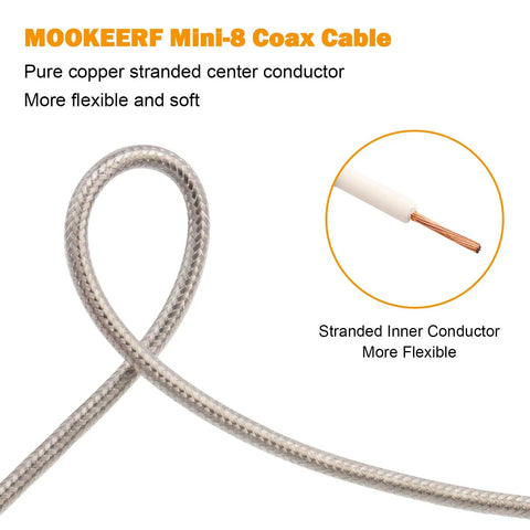 CB Coax Cable 18ft RG8X Mini 8 Stranded Core UHF PL259 Male To Male Low Loss Antenna Cable 50 Ohm For HAM Radio Real Deal