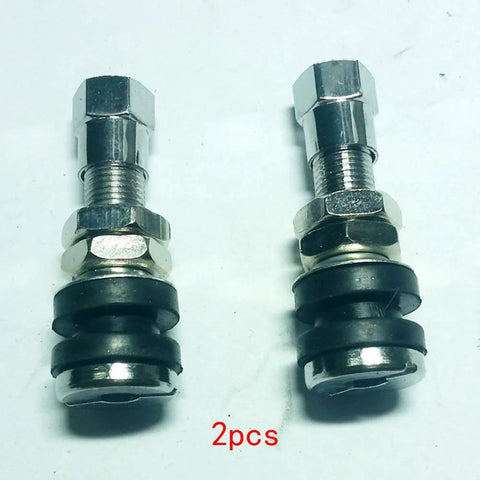 2 pcs stainless steel motorcycle tubeless tire valve stems with rubber seals