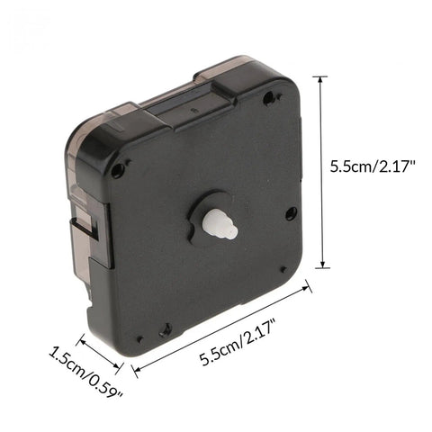 Silent Clock Movement Kit For DIY Wall Clocks Black 8.9mm No Thread Shaft Slick Quiet Sweep Movement dimensions shown