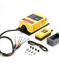 F21-2S 2-Button Elevator Electric Hoist Conveying Controller complete with wiring, remote, and screws for DC 24V systems.