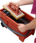 Grout Cleaning System with Sponge and Hand Grip for Walls and Floors, includes heavy duty bucket, twin plastic rollers, 3.4 gal tank