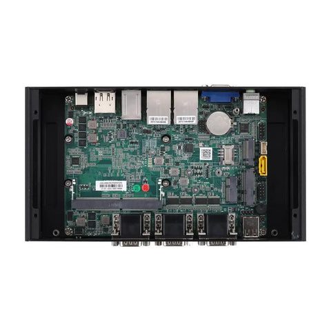 Bulletproof Fanless Mini PC With Slick Design And Badass Intel Core I7 10510U Processing Power internal motherboard with connectors.